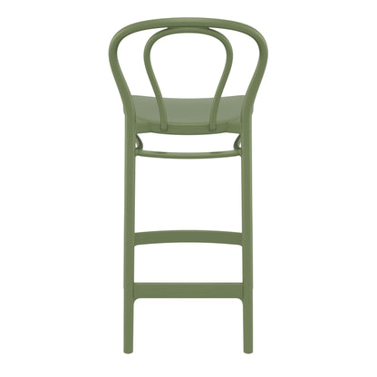 Vista | Plastic Country Style Outdoor Bar Stools | Set Of 4 | Green