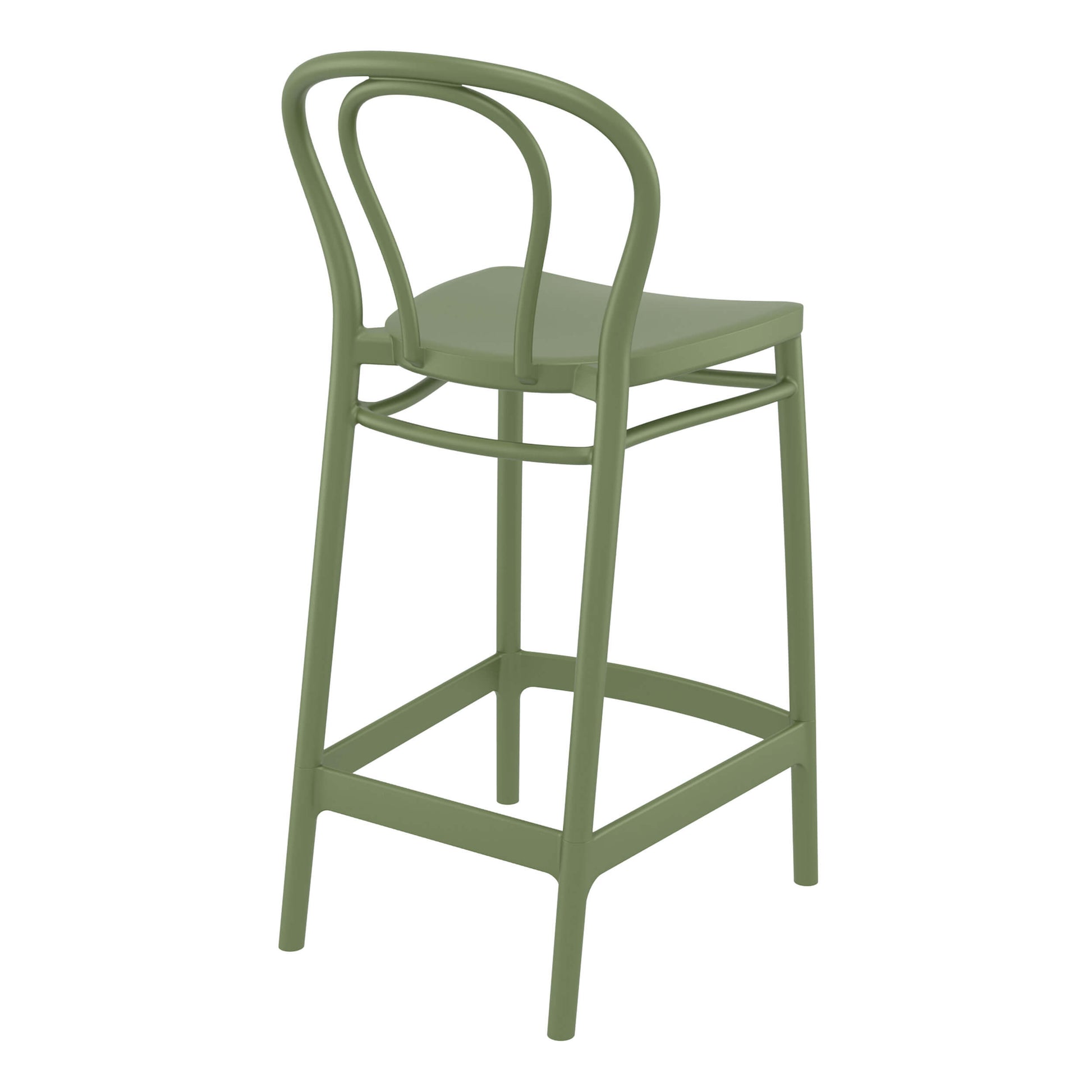 Vista | Plastic Country Style Outdoor Bar Stools | Set Of 4 | Green