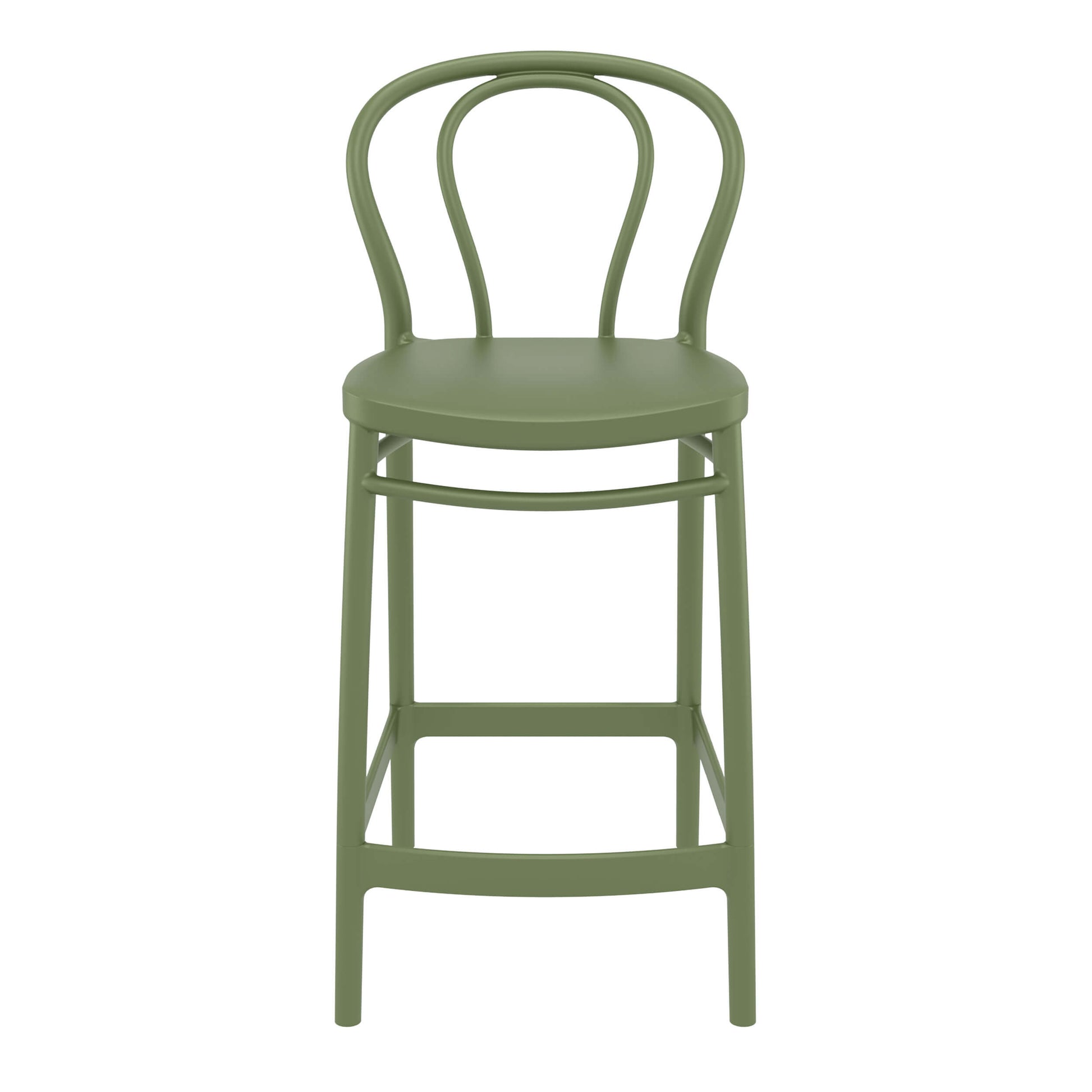 Vista | Plastic Country Style Outdoor Bar Stools | Set Of 4 | Green