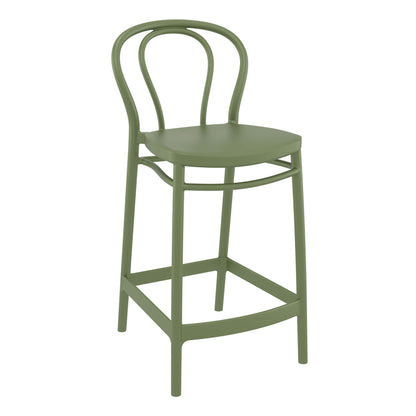 Vista | Plastic Country Style Outdoor Bar Stools | Set Of 4 | Green