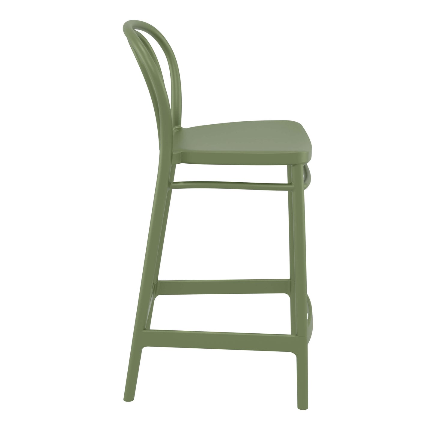 Vista | Plastic Country Style Outdoor Bar Stools | Set Of 4 | Green