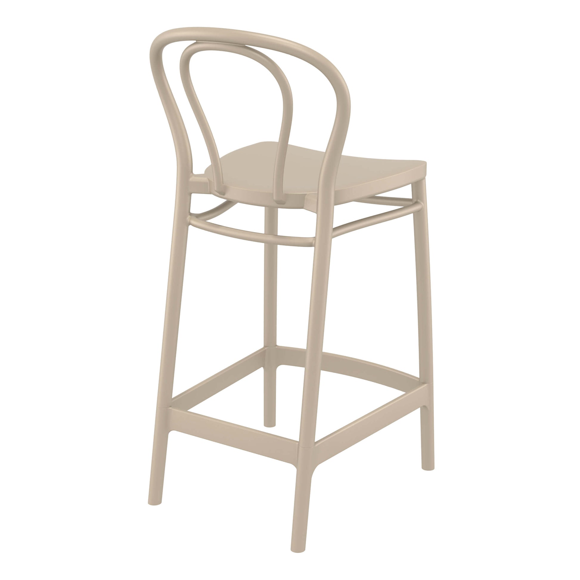 Vista | Plastic Country Style Outdoor Bar Stools | Set Of 4 | Taupe