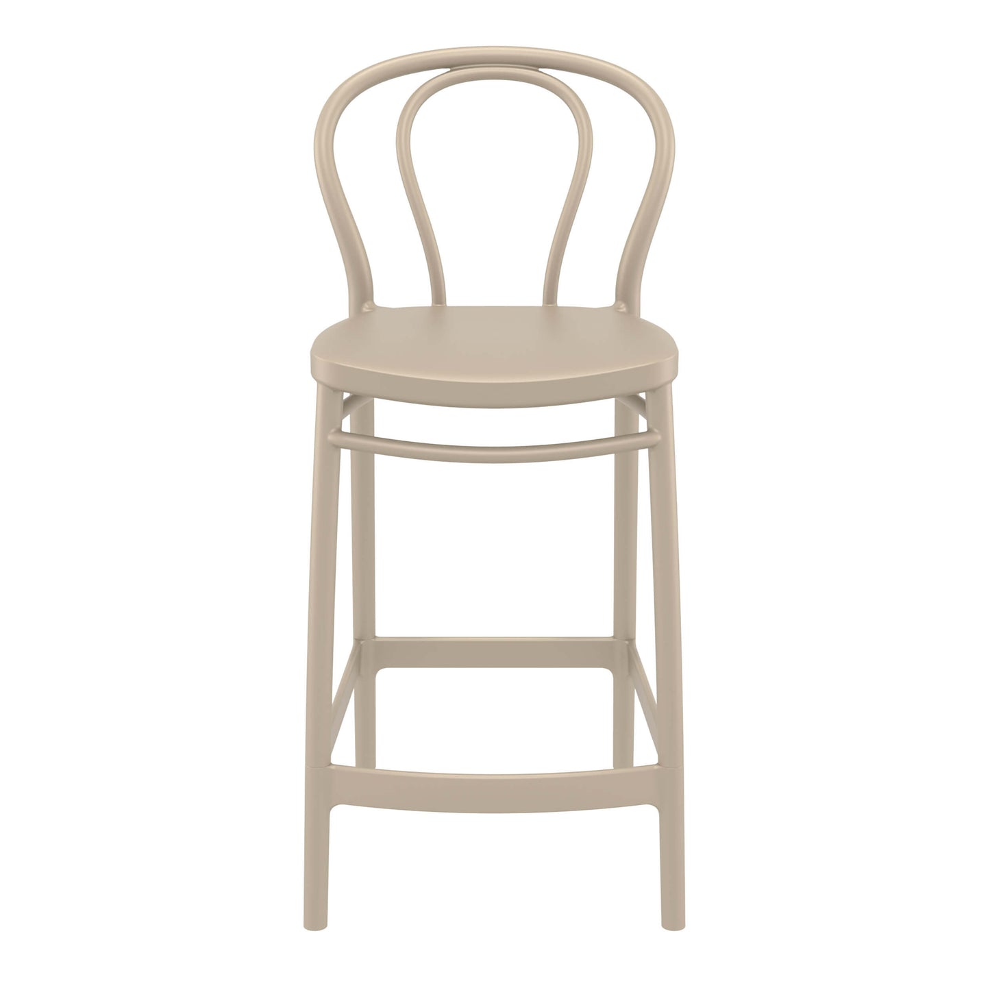 Vista | Plastic Country Style Outdoor Bar Stools | Set Of 4 | Taupe