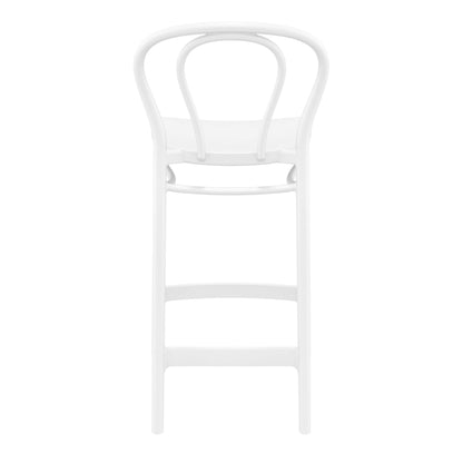 Vista | Plastic Country Style Outdoor Bar Stools | Set Of 4 | White