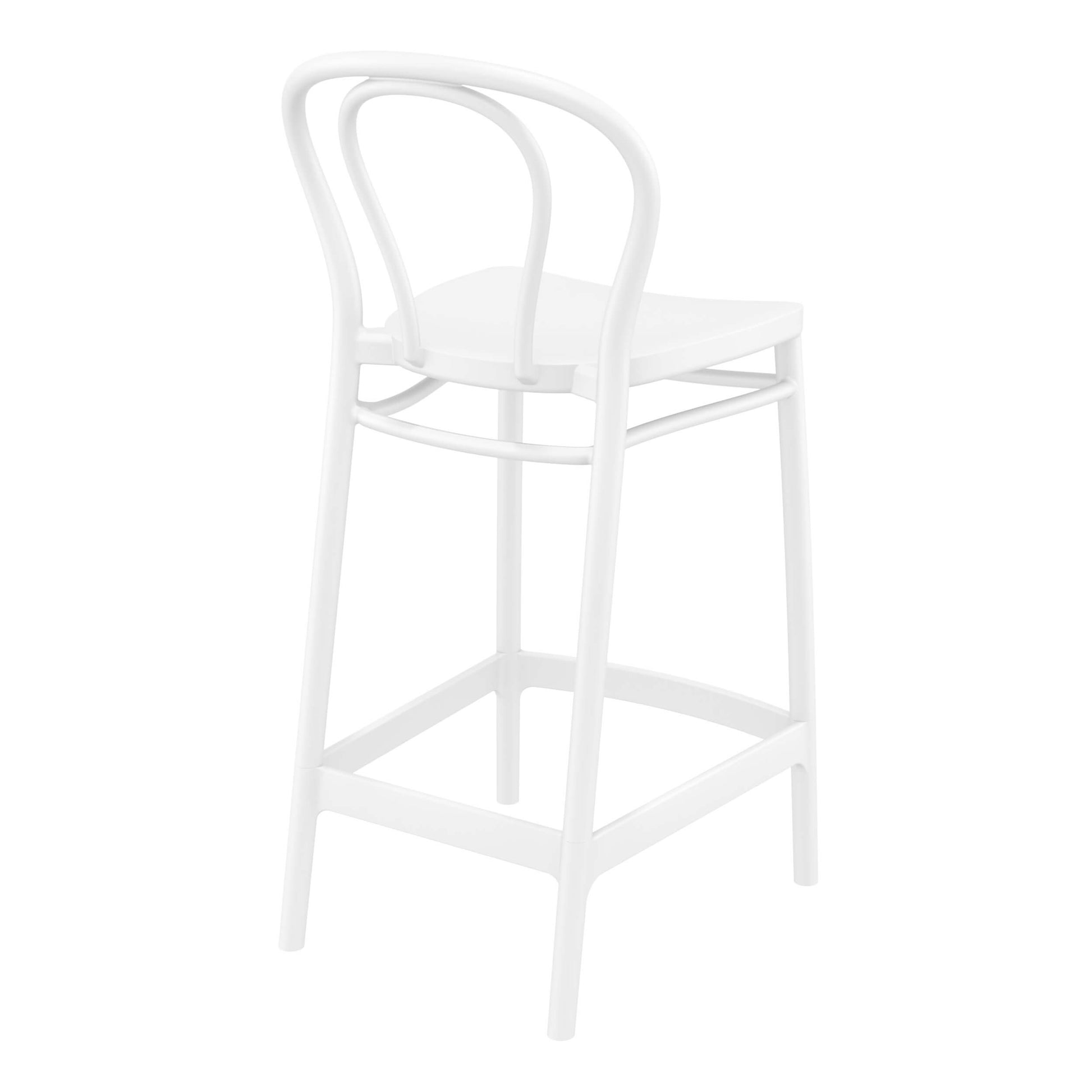 Vista | Plastic Country Style Outdoor Bar Stools | Set Of 4 | White