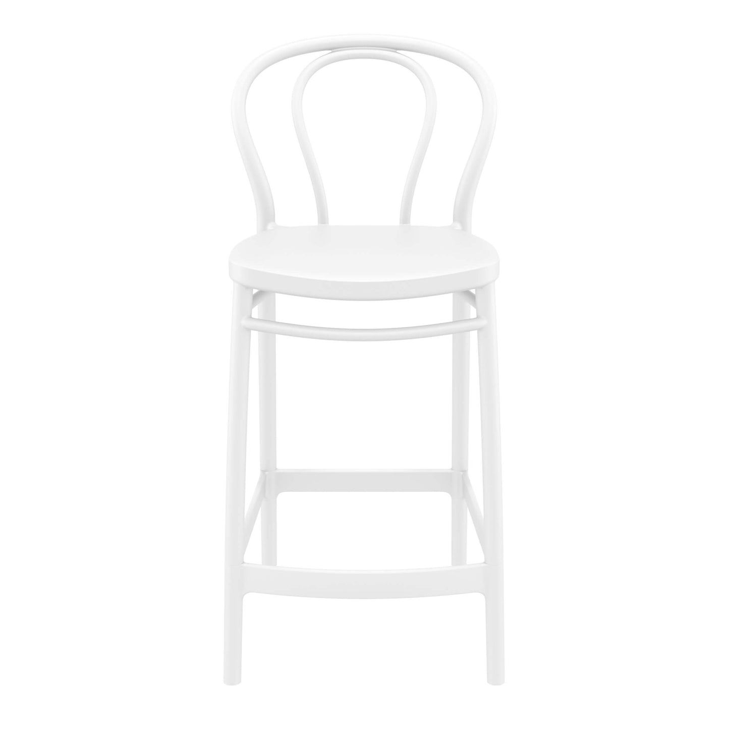 Vista | Plastic Country Style Outdoor Bar Stools | Set Of 4 | White