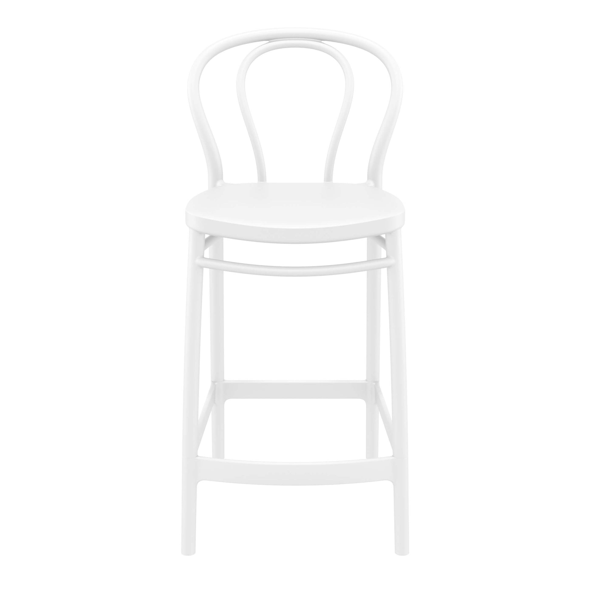 Vista | Plastic Country Style Outdoor Bar Stools | Set Of 4 | White