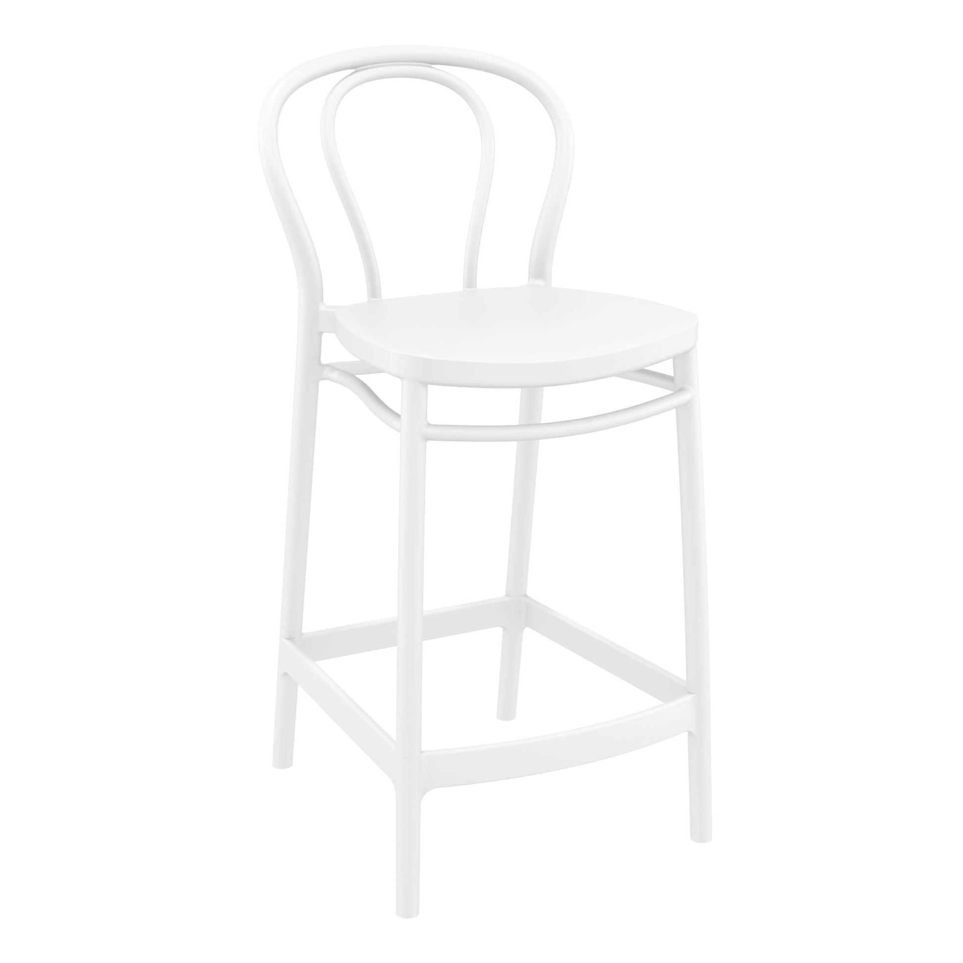 Vista | Plastic Country Style Outdoor Bar Stools | Set Of 4 | White