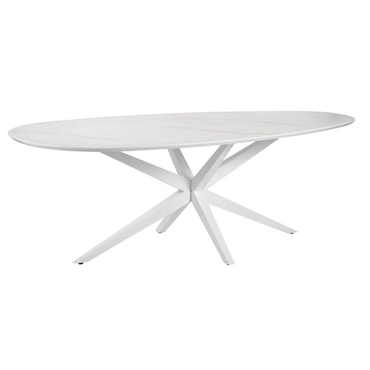 Wayside | White Wooden Curved 2.25m Dining Table | White