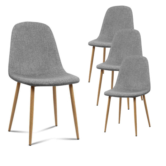 Hansen | Light Grey Mid Century Dining Chairs | Set Of 4 | Light Grey