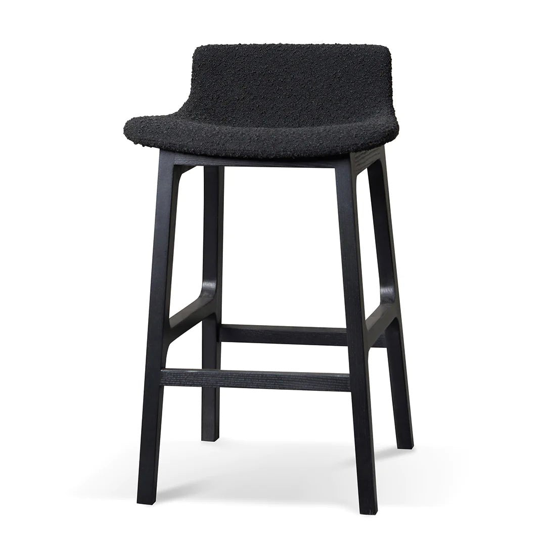 Hillcrest | Modern Fabric Wooden Bar Stool | Black