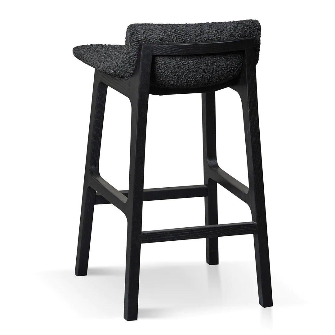 Hillcrest | Modern Fabric Wooden Bar Stool | Black