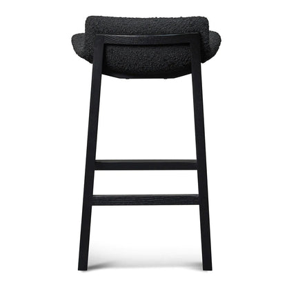 Hillcrest | Modern Fabric Wooden Bar Stool | Black