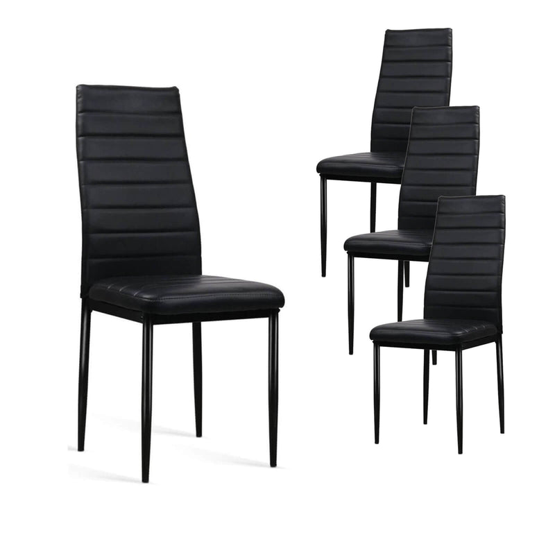 Black PVC Dining Chairs | Set Of 4 | Manhattan