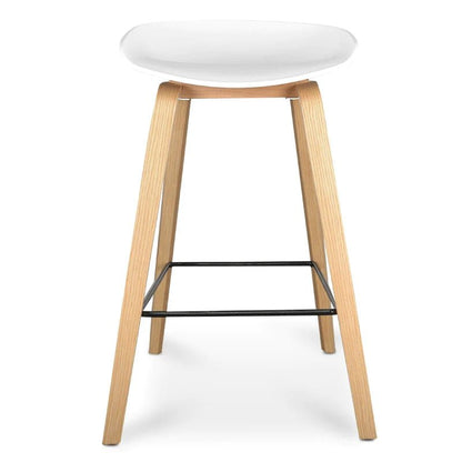 Marbella | Contemporary Coastal Wooden Bar Stool | White