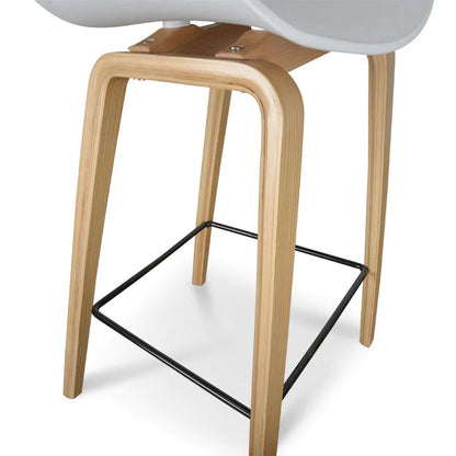 Marbella | Contemporary Coastal Wooden Bar Stool | White