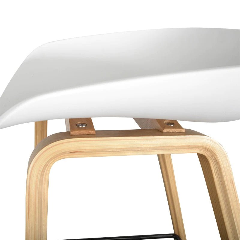 Marbella | Contemporary Coastal Wooden Bar Stool | White