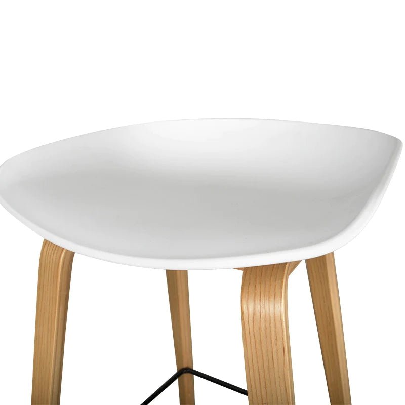 Marbella | Contemporary Coastal Wooden Bar Stool | White