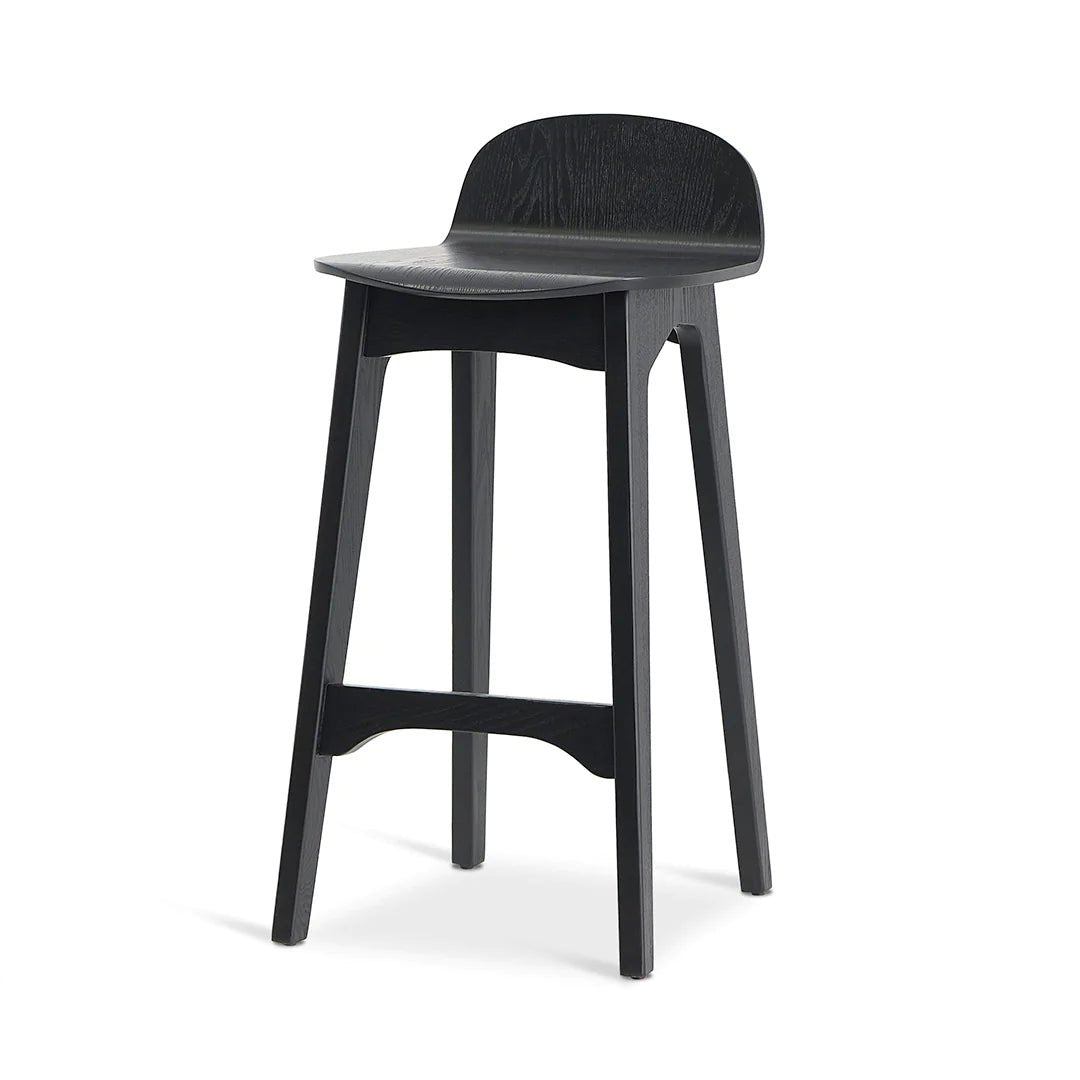 Oaklands | Scandinavian Style Natural Black Wooden Bar Stools | Black