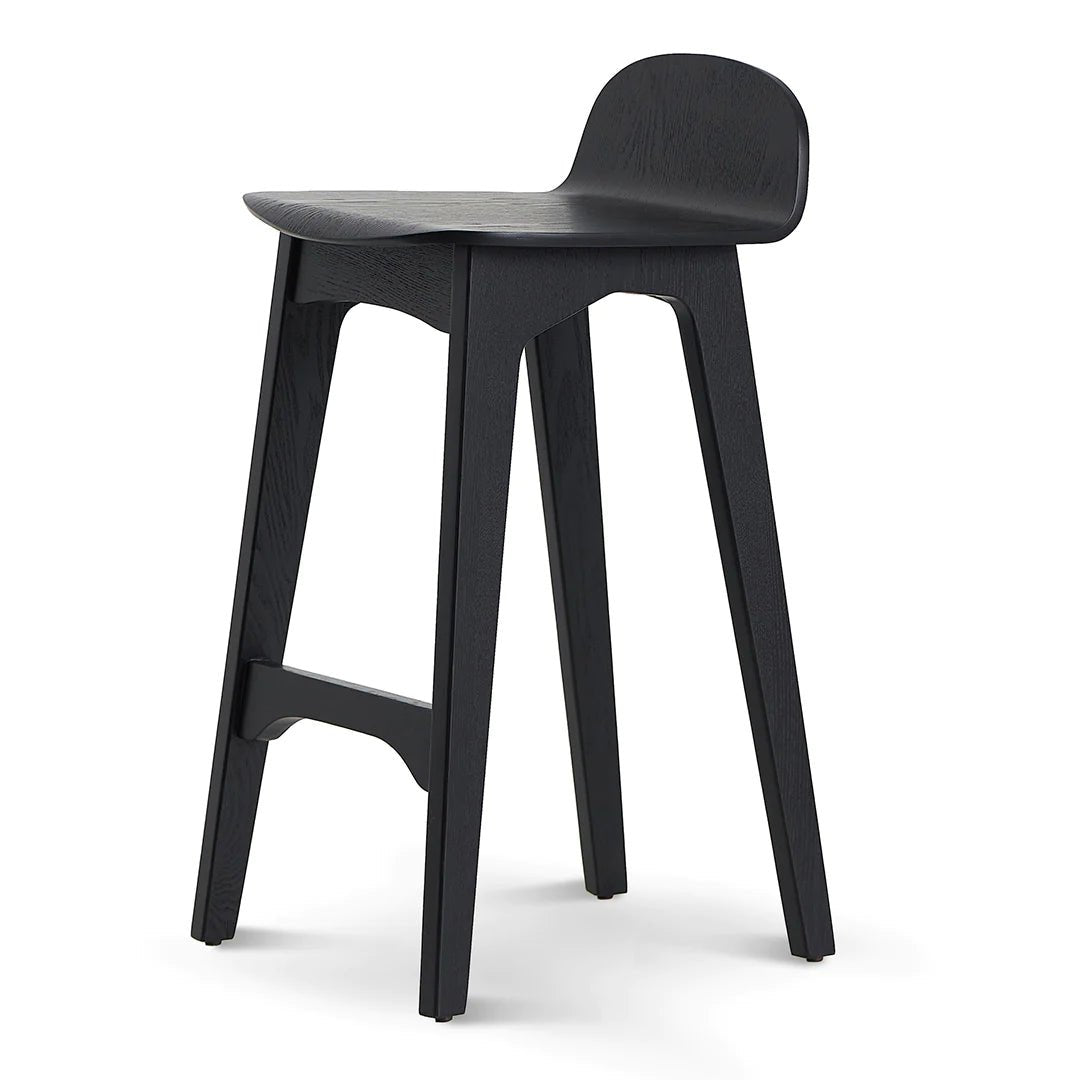 Oaklands | Scandinavian Style Natural Black Wooden Bar Stools | Black