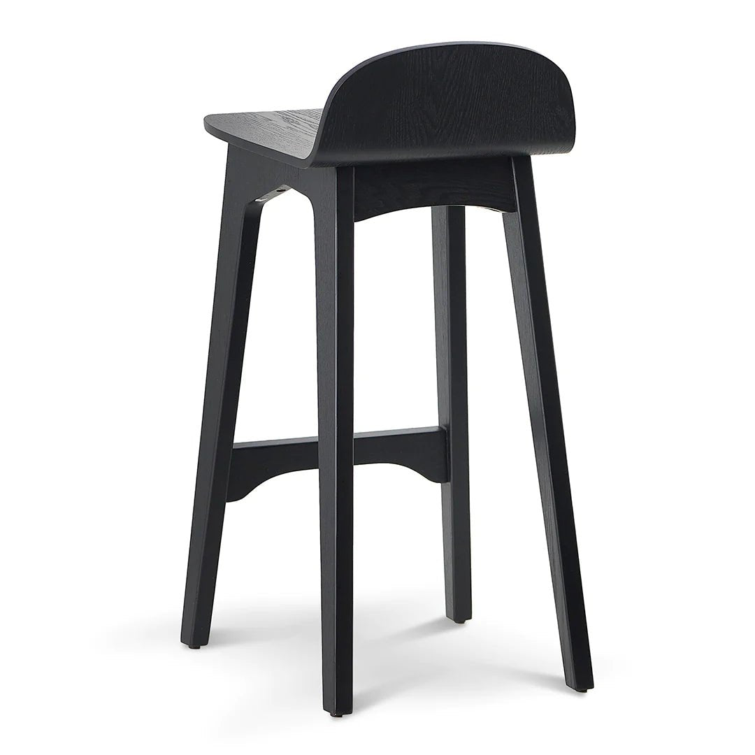 Oaklands | Scandinavian Style Natural Black Wooden Bar Stools | Black