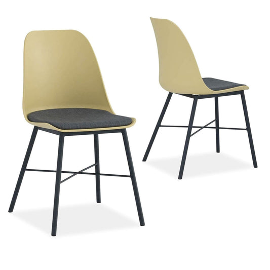 Olsen | Plastic Mid Century Dining Chairs | Set Of 2 | Yellow