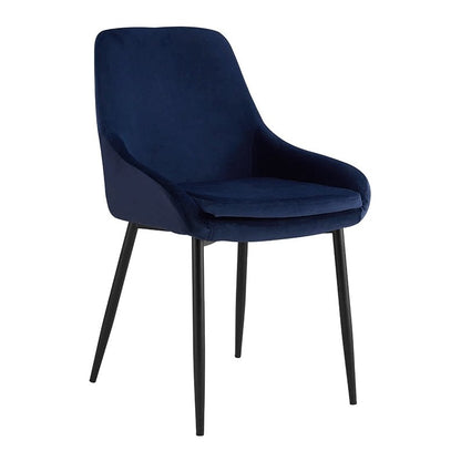 Vermont | Blue Velvet Metal Contemporary Dining Chairs | Set Of 2 | Blue